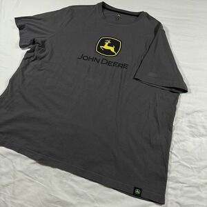 John Deere Durable Tough Official Genuine Logo Gray T-Shirt Men's 3XL